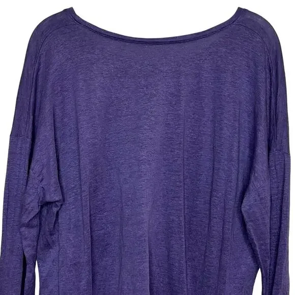 Eileen Fisher Purple 100% Linen Shirt Size S Long Sleeves - Picture 7 of 8